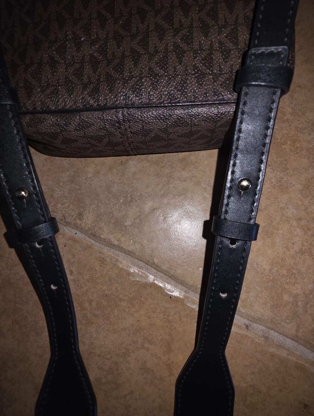 Michael Kors Brown MK Monogram Crossbody Bag - Picture 5 of 8